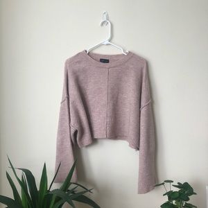 Cropped Light Pink Top Shop Sweater